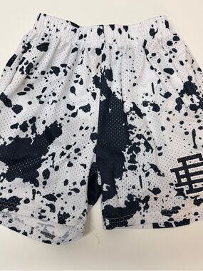 Eric Emanuel EE Basic Shorts White/Black Paint Splatter Medium